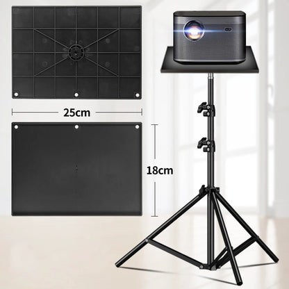 Projector Tray Tripod Stand - Sound Card Platform Holder with Black Plastic 1/4in Screw Adapter