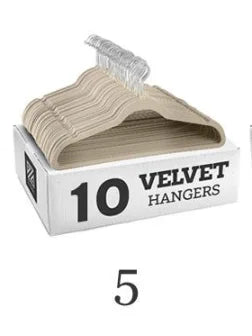 10pcs Colorful Velvet Non-Slip Hangers - 45CM Seamless Flocking Magic Hanger for Dry & Wet Wardrobe Storage