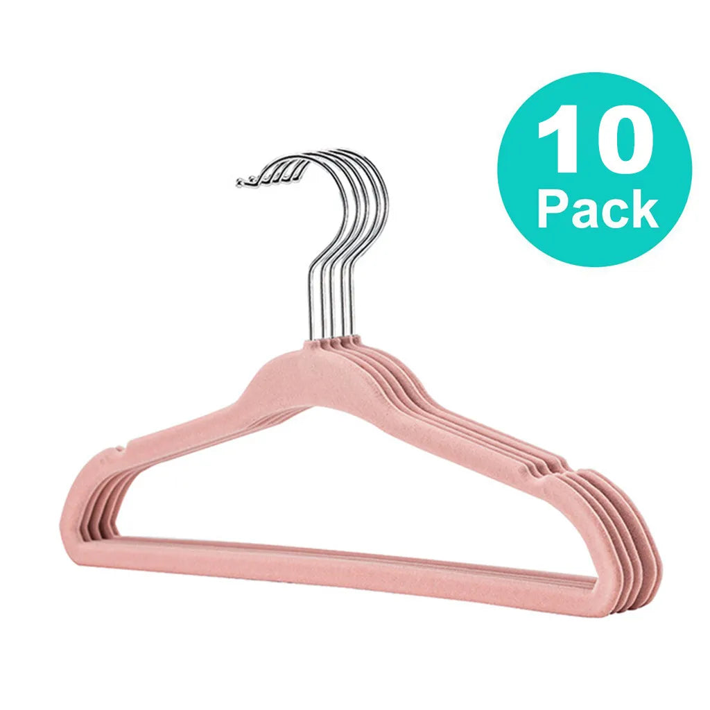 10/20/30Pcs Baby Non-Slip Velvet Hangers - Space-Saving with 360° Swivel Hook, Flocked Felt Kids Clothes Drying Rack Organizer