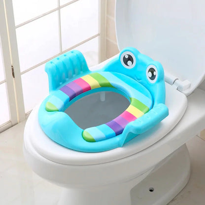 Children's Toilet Seat: Cushioned Toddler Training Aid - Handheld, Thickened, Comfortable Baby Toilet Seat