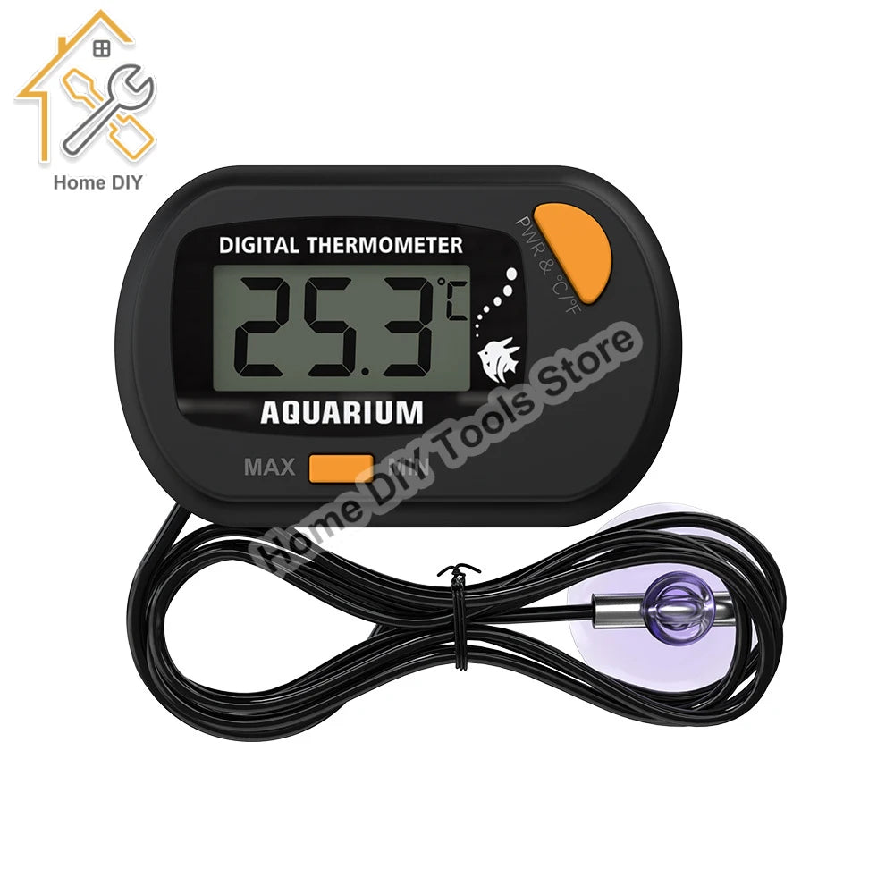 Digital Aquarium Fish Tank Thermometer - Temperature Sensor Meter Tester with Suction Cup, Measurement Range: -50°C to 70°C