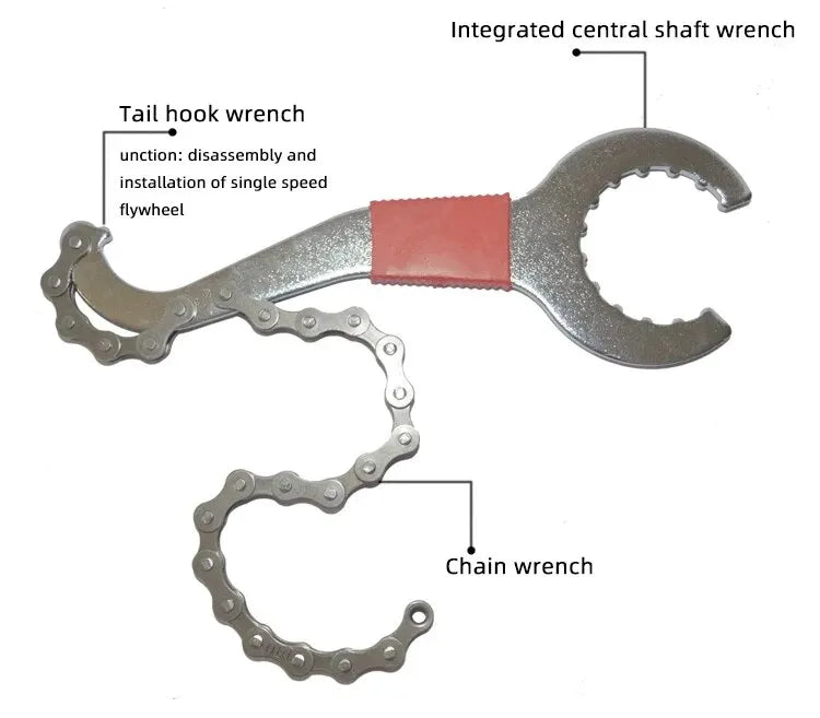 Bicycle Repair Tool Kit – 3 in 1 Axle and Chain Tool Combination, Essential Bicycle Repair Equipment