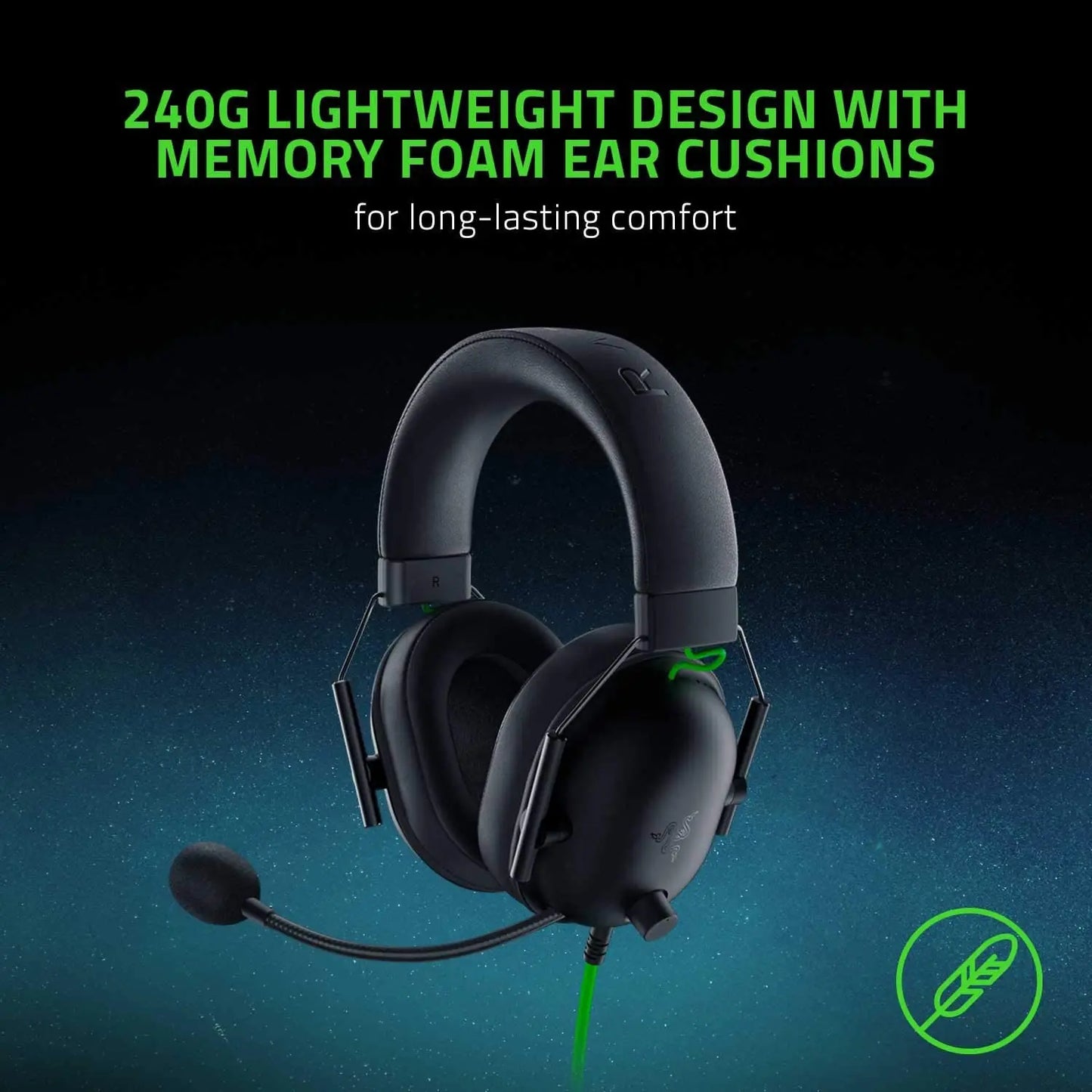 Razer BlackShark V2 X Wired Esports Headset with Passive Noise Cancellation, 7.1 Surround Sound, Hyperclear Cardioid Mic