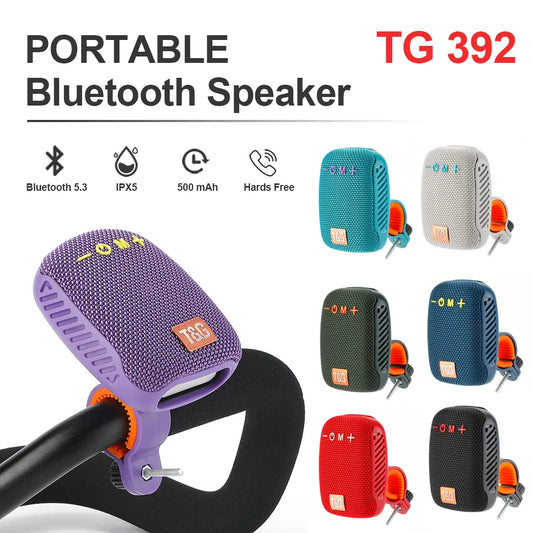 Elevate Your Outdoor Adventures with the TG392 Portable Bluetooth Speaker - TWS Wireless Mini Bass FM Radio Soundbar for Bicycle Riding Music