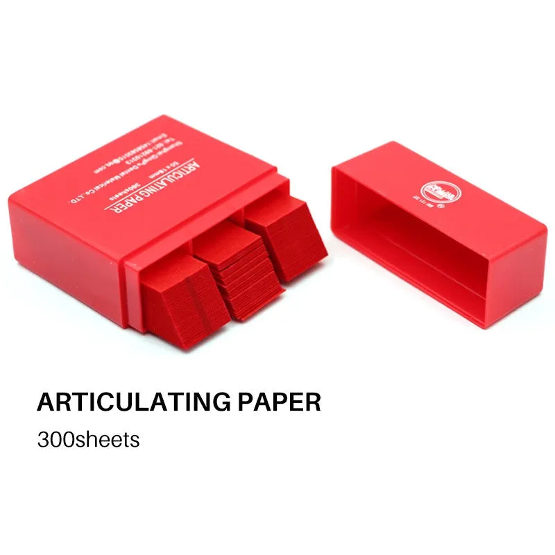 Dental Articulating Paper - 300 Sheets, Double-Sided Blue Red Bite Strips for Oral Care, Dentist Teeth Whitening Material Tool