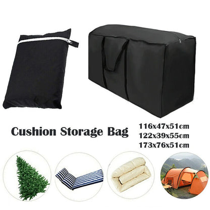 Waterproof Garden Furniture Cushion Storage Bag - Heavy-Duty 210D Oxford Fabric, Anti-UV, Rip-Proof, Ideal for Christmas Tree Storage