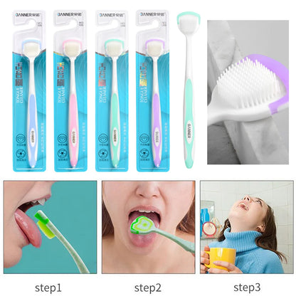 Soft Silicone Double-Sided Tongue Cleaner for Adults – Reusable Oral Hygiene Scraper Brush