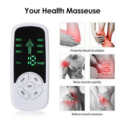 EMS Pulse Electric Muscle Stimulator - Back, Neck and Body Massager with TENS Acupuncture Meridian Physiotherapy, Digital Massage Tools