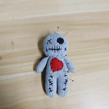 Halloween Scary Voodoo Dolls - Creepy Ghost String Plush Pin Needle Holder - Horror Christmas Ornaments for Witchcraft Tricks