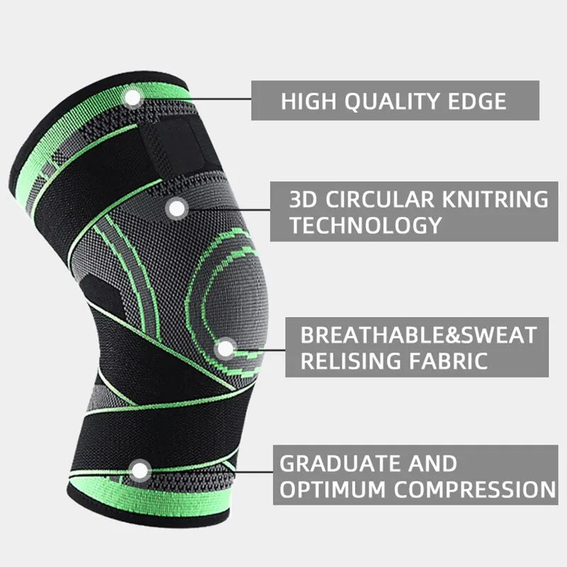 Adjustable Knee Compression Sleeve for Running, Working Out, and Sports - Wear All Day Comfortably