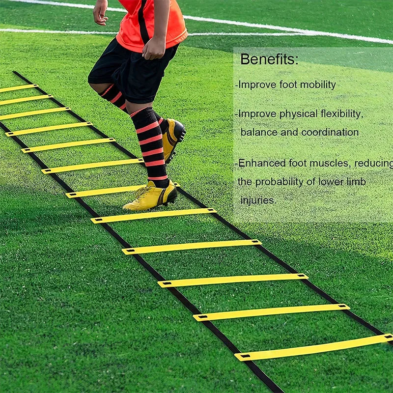 Agility Ladder with Nylon Straps for Speed Training - Sports Flexibility and Football Drill Equipment