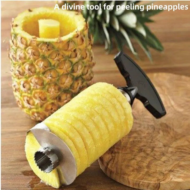 Pineapple Slicer Peeler: Stainless Steel Fruit Tool for Easy Cooking - Kitchen Accessory & Gadget (1 Piece)