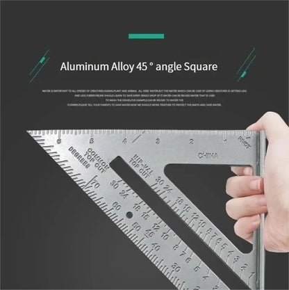 7-Inch Aluminum Alloy Triangle Ruler - Precise Thickened Angle Measurement Tool for Woodworking