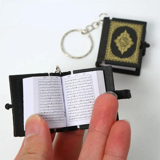 Muslim Keychain Resin Islamic Mini Quran Book - Real Paper Pendant, Readable, Key Ring Key Chain Religious Jewelry