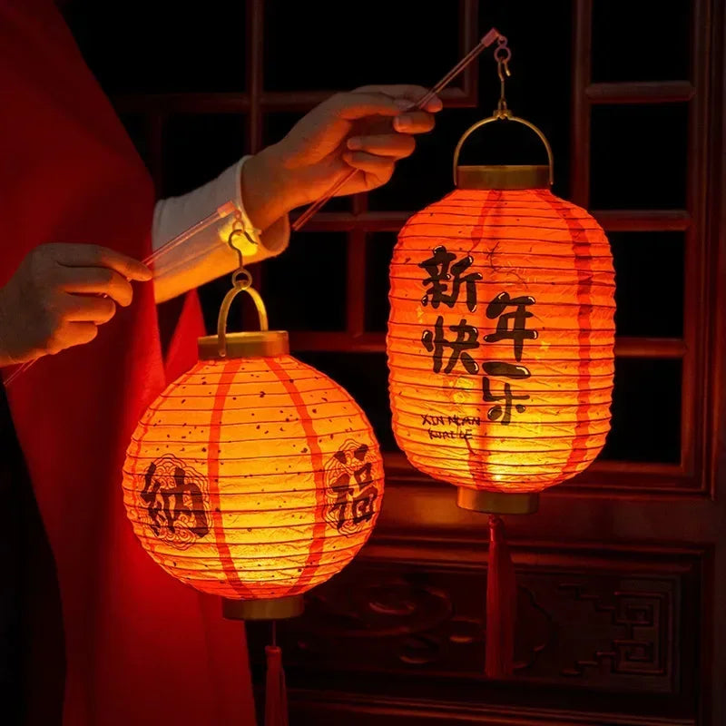 Chinese LED Glowing Red Paper Lantern – DIY Assemble Lanterns for Spring Festival and New Year Decor – Great Children’s Gifts