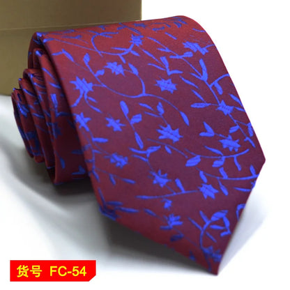 Men's Ties in 67 Styles - Solid, Stripe, and Floral Jacquard Neckties, 7-8cm Wide - Perfect for Daily Wear, Weddings and Gifts