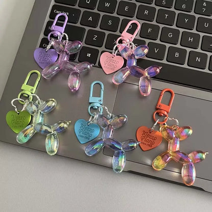 Creative Candy Color Balloon Dog Keychain - Cute Phone Chain, Bag Pendant, and Key Buckle Accessory for Girls