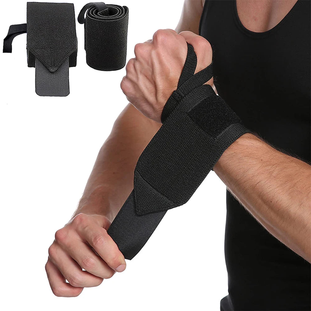 Fitness Wrist Wraps: Weight Lifting Gym Straps with Padded Thumb Brace - Cross Training Hand Support Bar Wristband