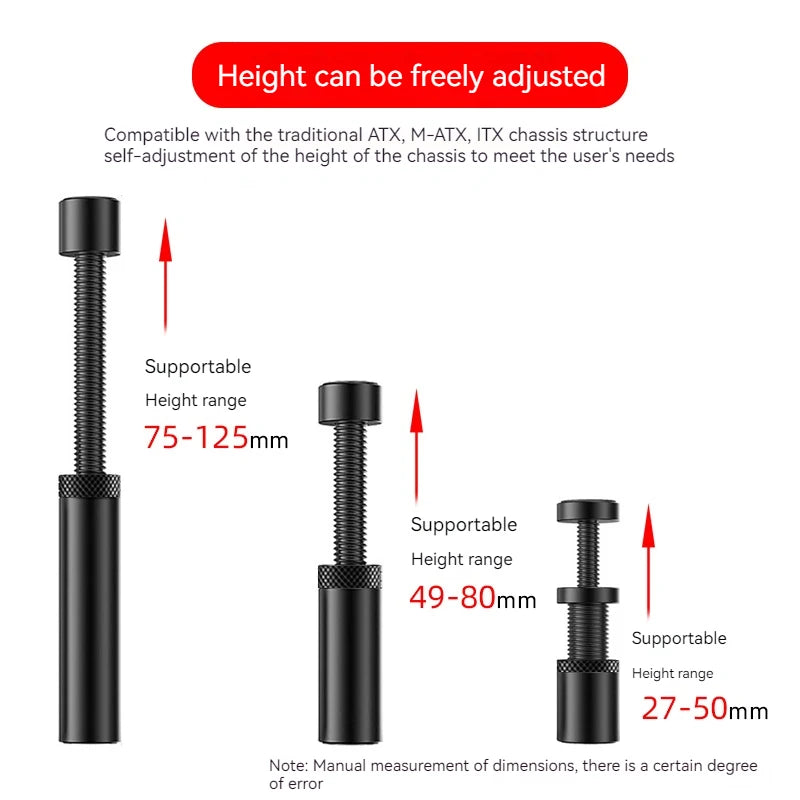 TEUCER VC-16 Vertical Graphics Card GPU Holder: Telescopic Rotating Stand with Magnetic Bracket