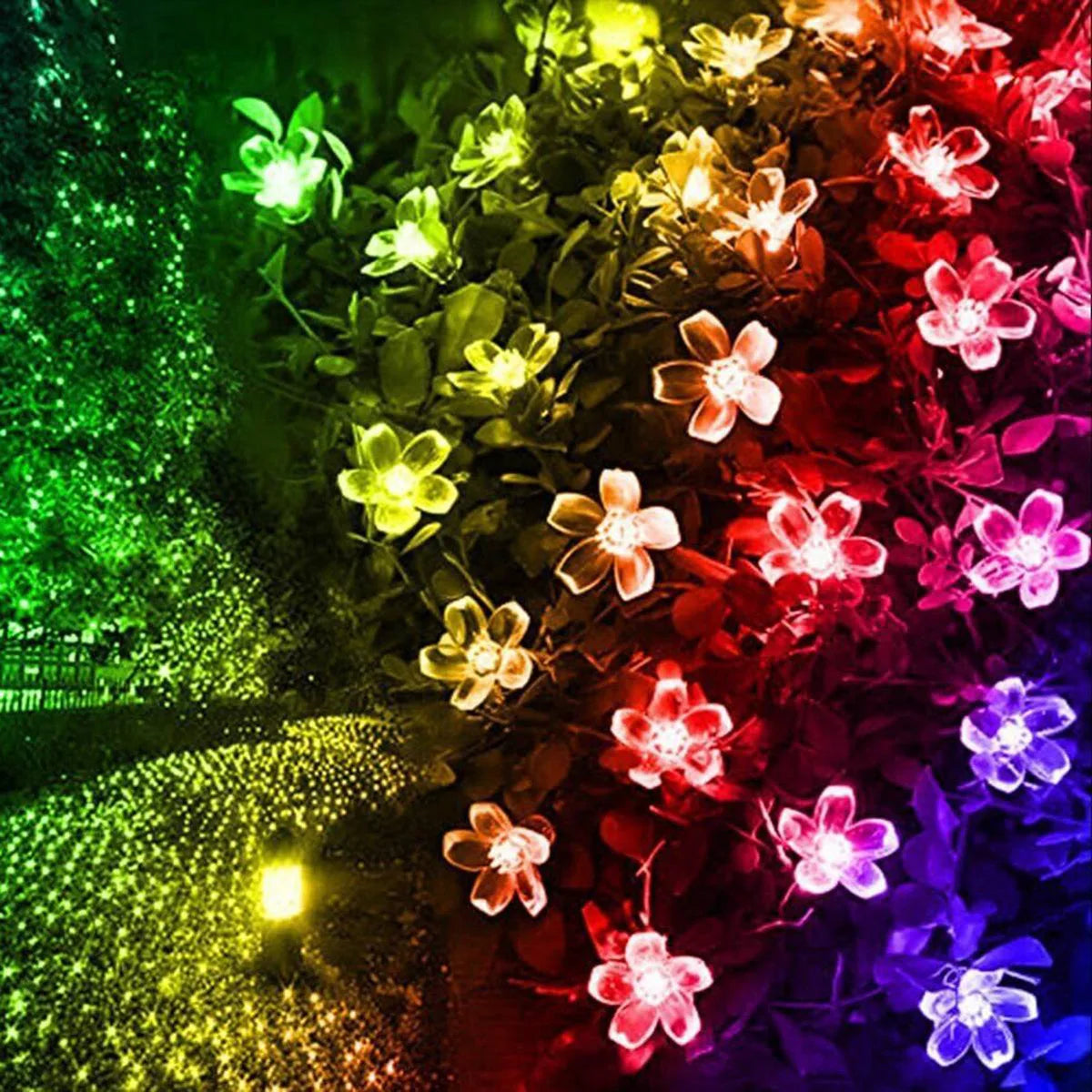 Outdoor Waterproof Solar String Flower Lights: 20/30/50/100 LED Fairy Light for Garden, Patio, Christmas Tree Decor