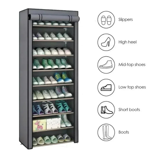 Multilayer Dustproof Shoe Rack - Minimalist Nonwoven Shoe Cabinet Organizer for Space-Saving Home Storage