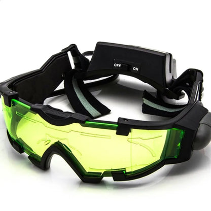 Adjustable LED Night Vision Motorcycle Goggles – Windproof Racing and Hunting Glasses with Flip-Out Light