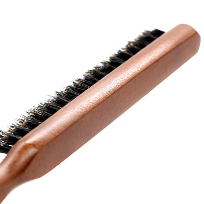 Natural Boar Bristle Hair Fluffy Comb - Wood Handle Hair Brush - Anti-Static Barber Hair Comb - Scalp Massage Hairdresser Styling Tool