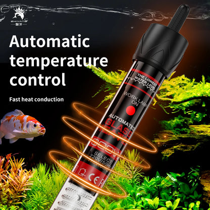 Adjustable Submersible Aquarium Heater Rod - 110V-220V, 25W-300W Temperature Thermostat for Fish Tank Water Heating