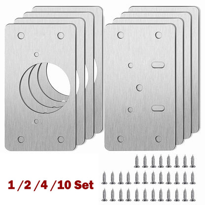 Stainless Steel Hinge Repair Plates - Cabinet Furniture Drawer Table Mount Tool Hardware - Available in 1/2/4/10 Pairs