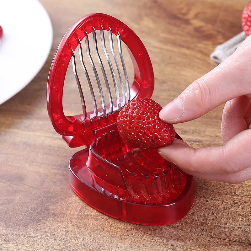 Strawberry Slicer Cutter & Corer | Fruit Leaf Stem Remover | Salad Cake Egg Tools | Kitchen Accessories