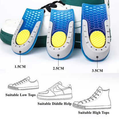 Silicone Height Increase Insoles: Half Cushion Soft Arch Support for Men & Women - Orthopedic Inner Height Templates