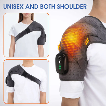 Electric Heating Therapy Shoulder Brace - Adjustable LED Heating Belt for Arthritis Joint Injury Relief - Shoulder Massage Support for Comfortable Therapy