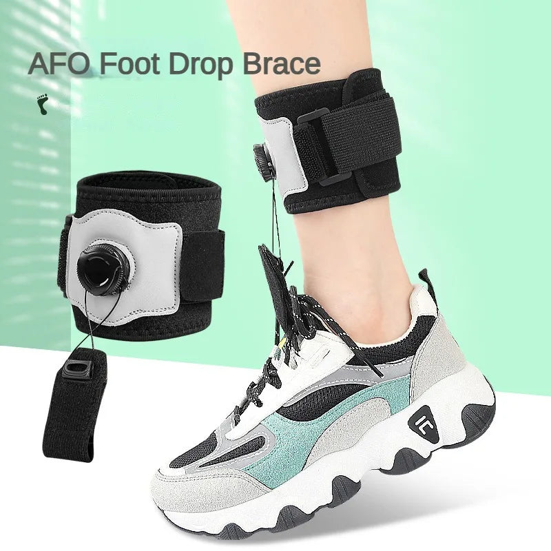 Adjustable AFO Foot Drop Brace - Left/Right Foot Orthosis Support for Walking with Shoes - Lifting Up Knob Design