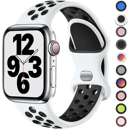 Silicone Sports Strap for Apple Watch – Fits 38mm, 40mm, 41mm, 42mm, 44mm, 45mm, 49mm Models, Compatible with iWatch 8, SE, 7, 6, 5, Ultra