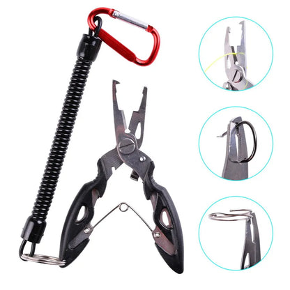 Aorace Fishing Pliers - Mini Fish Line Cutter Scissors with Black Beak Jaw, Multifunctional Fish Hook Remover