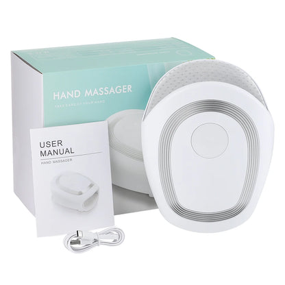 5 Level Smart Air Pressure Hand Massager - Palm Acupoint Compression, Vibration, Hot Compress for Wrist, Fingers Spa and Muscle Relaxation