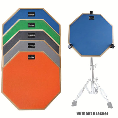 8 Inch Double-Sided Silent Drum Practice Pad - Triple-Layer Rubber Mute Pad for Beginners