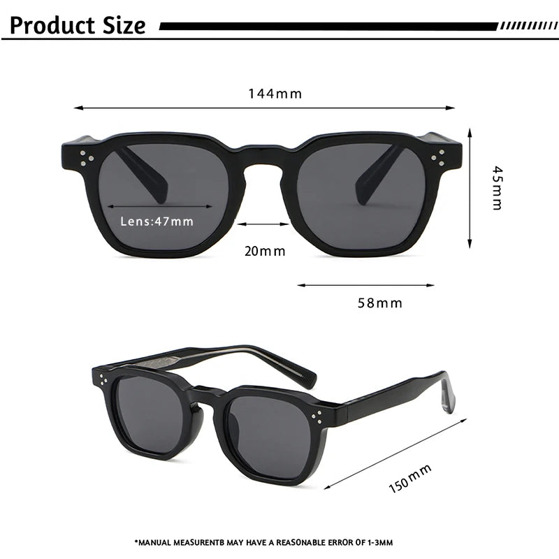 CATERSIDE Retro Punk Men’s Sunglasses – Small Frame Square Design, Personalized Sun Glasses for Women – Travel, Party, Business, Festival Gift