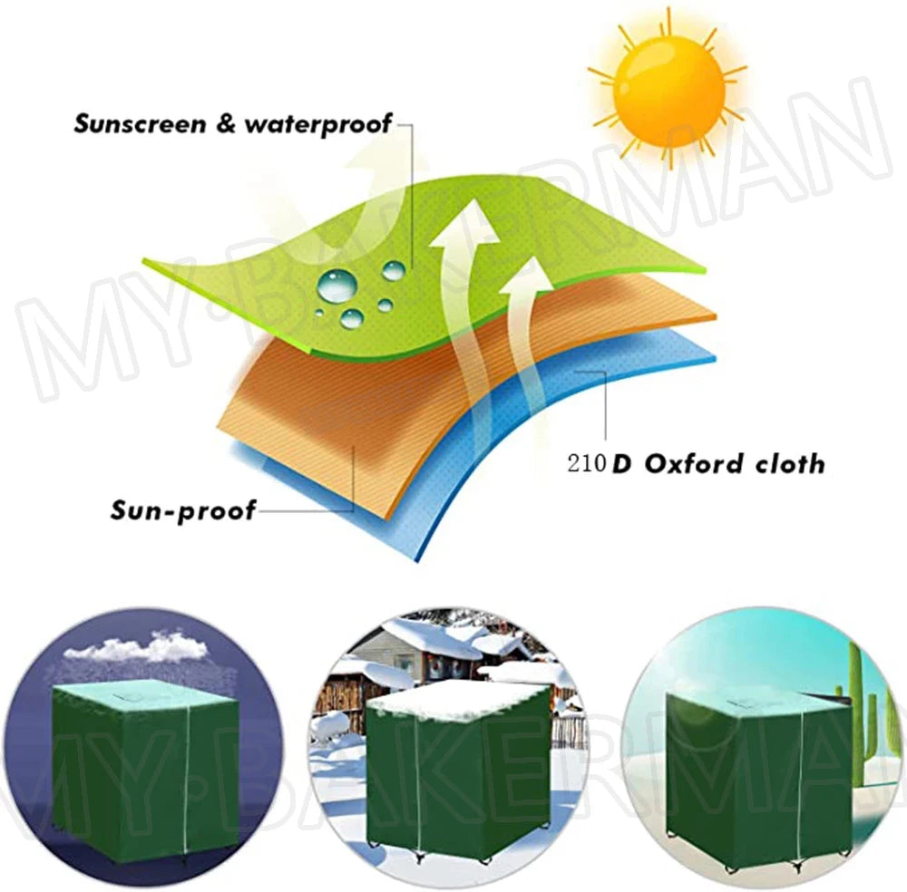 1000L IBC Water Tank Cover - Waterproof, UV-Resistant Tarpaulin with Zipper, Dustproof Rain Tank Protector