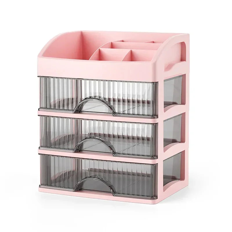 Drawer Style Transparent Storage Box - High-Capacity Desktop Organizer for Jewelry and Skin Care Products, Dustproof Clutter Solution