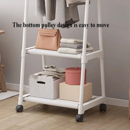 Mobile Triangle Clothes Hanger - Floor Standing Coat Rack with Wheels, Multi-Function Bedroom and Living Room Clothes Organizer