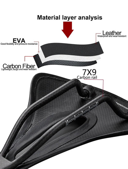 Super Light 96g Full Carbon Saddle | MTB/Road Bike Seat with Carbon Rails - 240*143/155mm