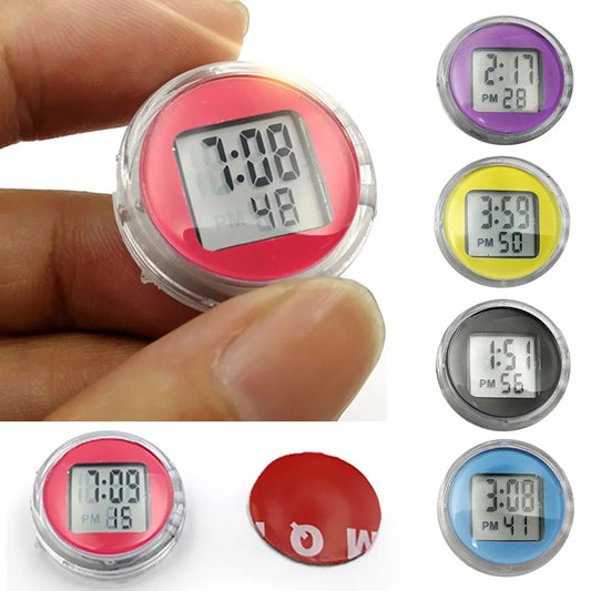 Mini Waterproof Motorcycle Bike Sticky Digital Display Clock Watch | Auto Car Interior Decoration | Motorcycle Accessories