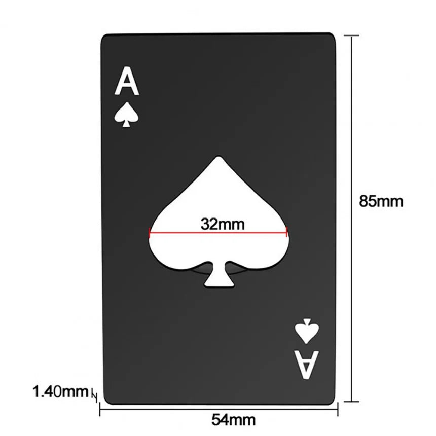 Creative Poker Shaped Bottle Opener: Stainless Steel Credit Card Size - Bar and Restaurant Beer Opening Tool Gift