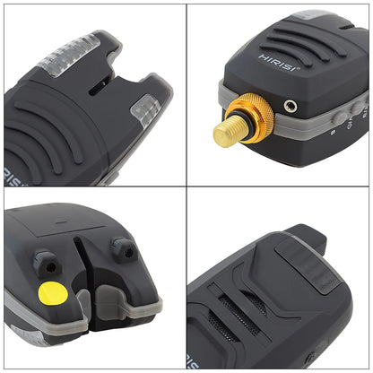 Carp Fishing Alarm Set - Wireless Bite Indicator 1+4 with Sound and LED Light Warning, Model B1230