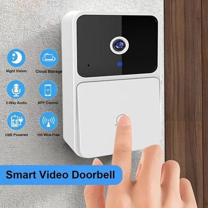 Wireless WIFI Video Doorbell Camera - Smart Home Security HD Door Bell with Night Vision - Two Way Intercom & Voice Change