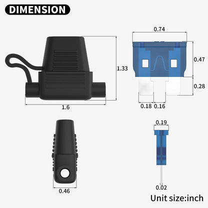 DaierTek 5PCS 18 Gauge Fuse Holder 12V - ATC/ATO Blade Fuse Inline Fuse Holder with 18 AWG Wires, Includes 10A and 15A Fuse for Cars