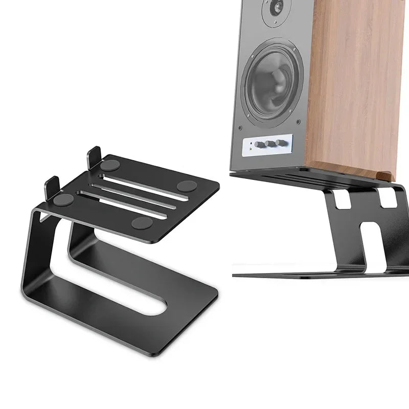 Pair of Stable Bookshelf Speaker Stands - Desk Speaker Stands for Enhanced Sound and Stability