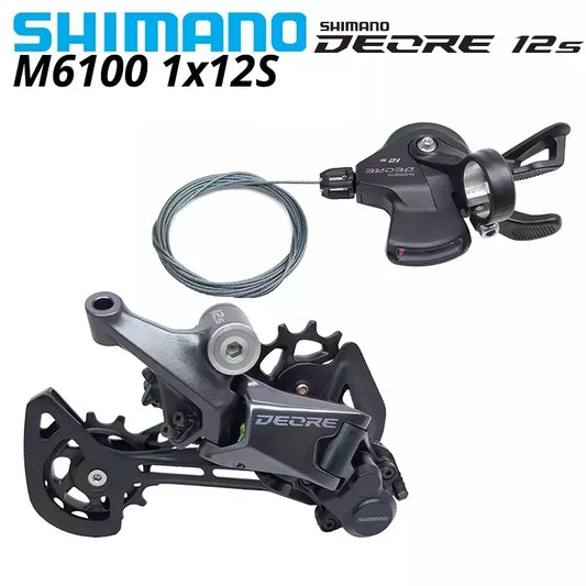 SHIMANO DEORE M6100 12s Groupset | 12-Speed Shift Lever & Rear Derailleur Kit - Compatible with M7100 & M8100 Series