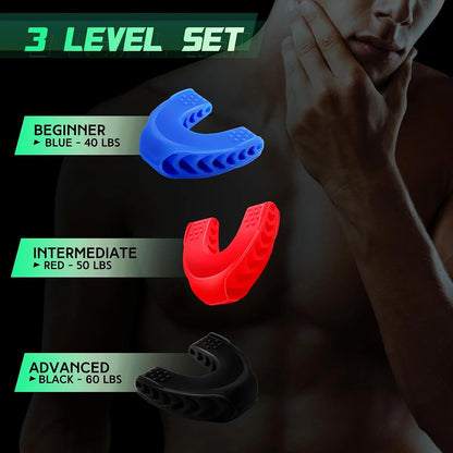 Upgraded 40/50/60lbs Jaw Exerciser and Neck Toning Tool - Jawline Exerciser for Men and Women, Face Muscle Training with Double Chin Reduction